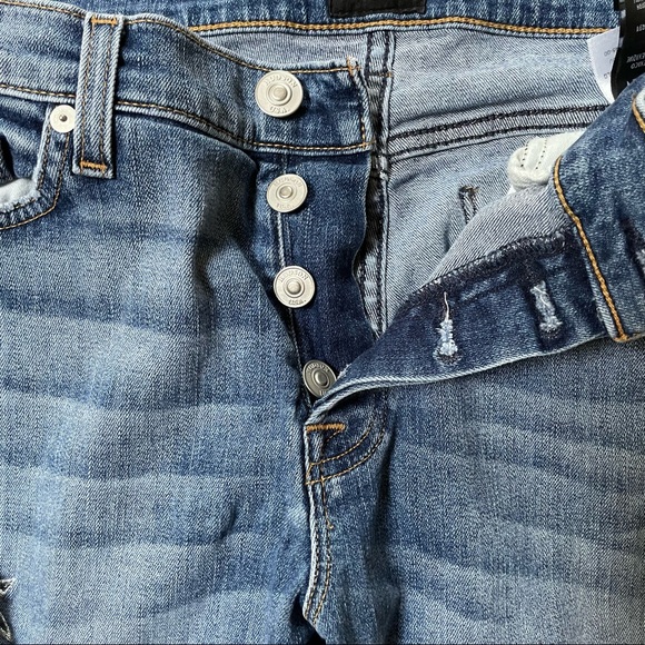 HUDSON riley  faded crop relaxed straight jeans with stars embroidered - Picture 9 of 12